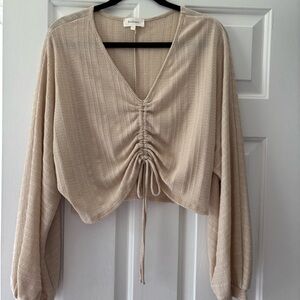 Boheme Women's Beige Ruched Blouse